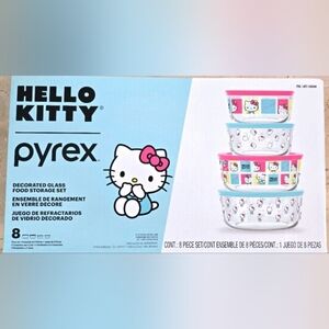 Hello Kitty Pyrex 8-Piece Glass Storage Set